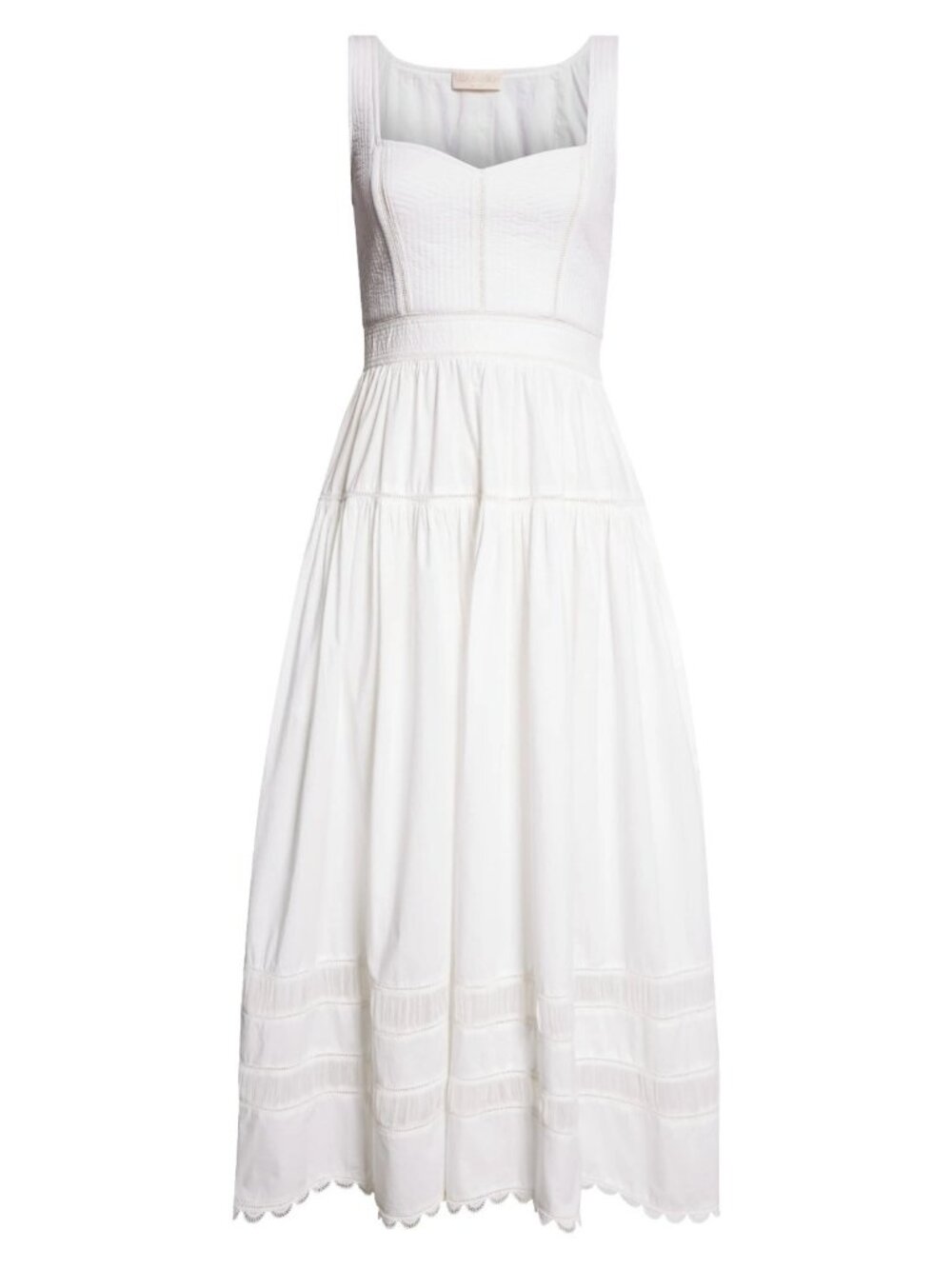 Ulla Johnson Isadora Womens Cotton Fit & Flare Midi Sundress Cowrie Size 0 - Picture 4 of 6